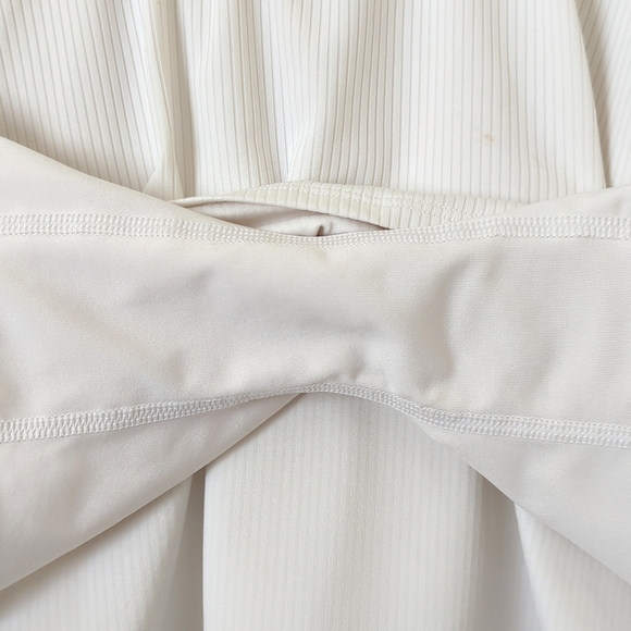 Nike Court Dri-Fit Flouncy Ribbed Knit High Waisted Mini Tennis Skort White XS - Picture 10 of 13